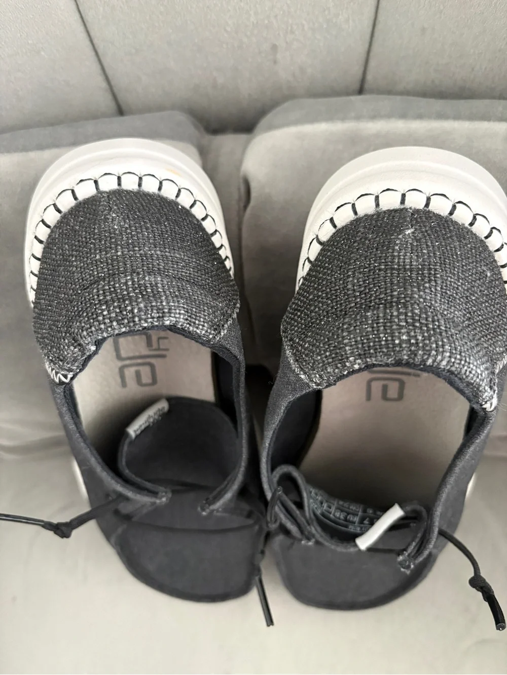 Hey Dude Women’s Black Canvas Slip-On Loafers